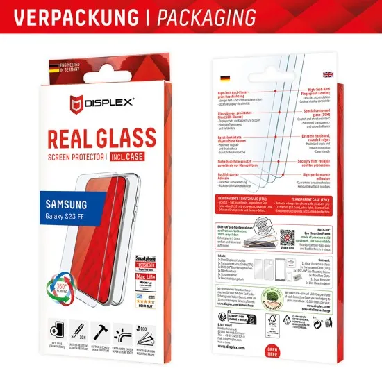 Folie pentru Samsung Galaxy S23 FE - Displex Real Glass + Case - Clear Folie pentru Samsung Galaxy S23 FE - Displex Real Glass + Case - Clear