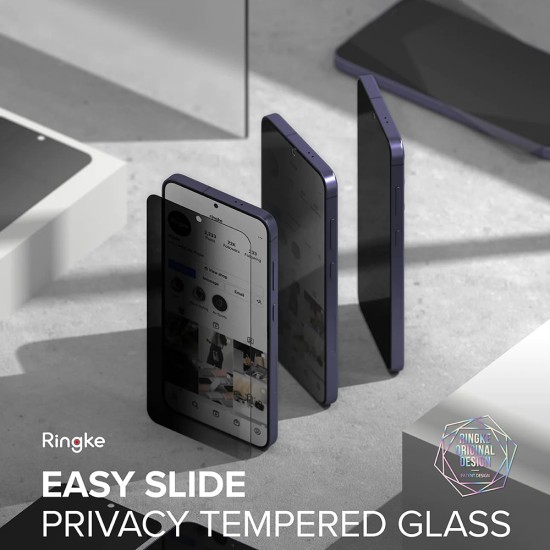 Folie pentru Samsung Galaxy S24 (set 2) - Ringke Easy Slide Tempered Glass - Privacy