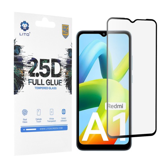 Folie pentru Xiaomi Redmi A1 / A1+ / A2 / A2+ - Lito 2.5D FullGlue Glass - Black