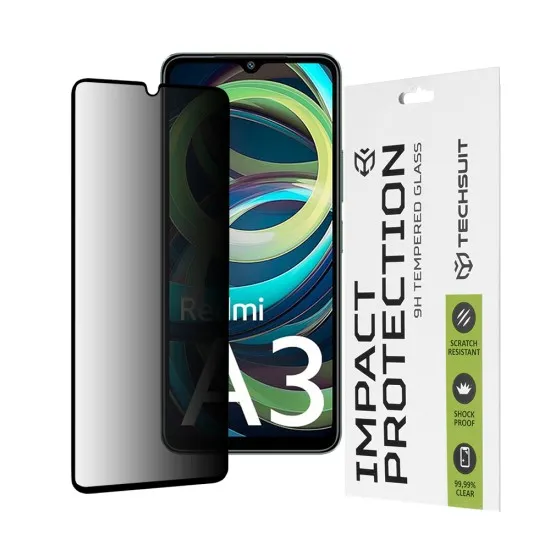 Folie pentru Xiaomi Redmi A3 - Techsuit 111D Privacy Full Glue - Black Folie pentru Xiaomi Redmi A3 - Techsuit 111D Privacy Full Glue - Black