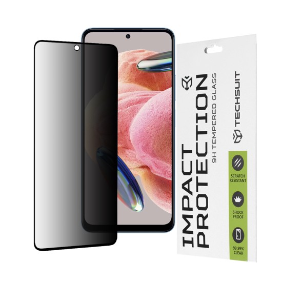 Folie pentru Xiaomi Redmi Note 12 4G / 12 5G / Poco X5 - Techsuit 111D Privacy Full Glue - Black