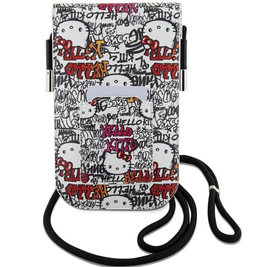 Geanta Crossbody - Hello Kitty Leather Tags Graffiti Cord (HKOWBHDGPTE) - Beige Geanta Crossbody - Hello Kitty Leather Tags Graffiti Cord (HKOWBHDGPTE) - Beige