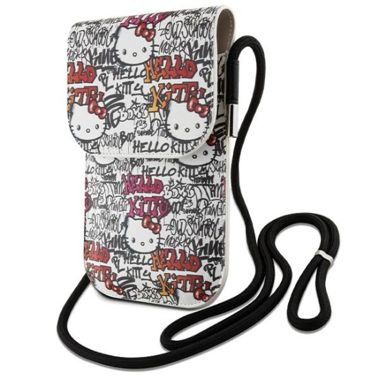 Geanta Crossbody - Hello Kitty Leather Tags Graffiti Cord (HKOWBHDGPTE) - Beige Geanta Crossbody - Hello Kitty Leather Tags Graffiti Cord (HKOWBHDGPTE) - Beige
