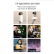 Gimbal Mini Selfie Stick cu LED si Trepied, 70cm - Techsuit (Q09) - Black