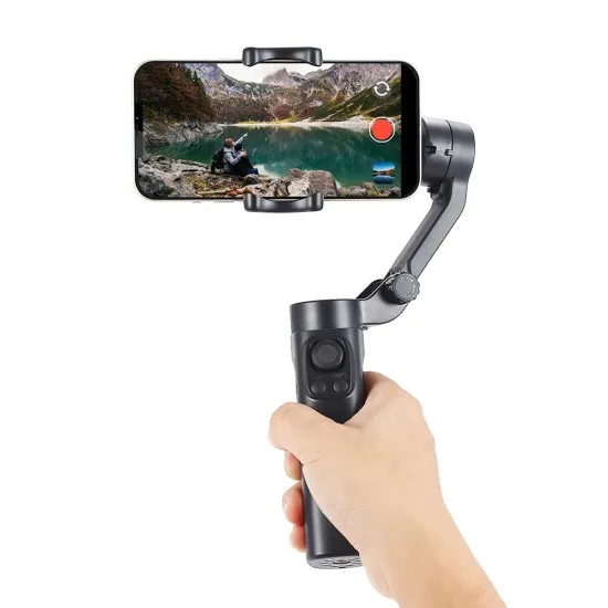 Gimbal pentru Telefon cu 3 Axe si Telecomanda, Pliabil - Techsuit (F5 Plus) - Black Gimbal pentru Telefon cu 3 Axe si Telecomanda, Pliabil - Techsuit (F5 Plus) - Black