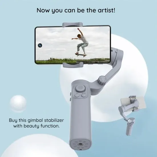 Gimbal pentru Telefon cu Inception mode si Time-Lapse, Pliabil - Techsuit (F5) - Gray Gimbal pentru Telefon cu Inception mode si Time-Lapse, Pliabil - Techsuit (F5) - Gray