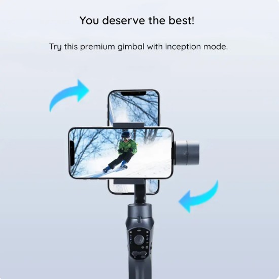 Gimbal pentru Telefon cu Inception Mode si Zoom Inteligent - Techsuit (F10 Pro) - Black