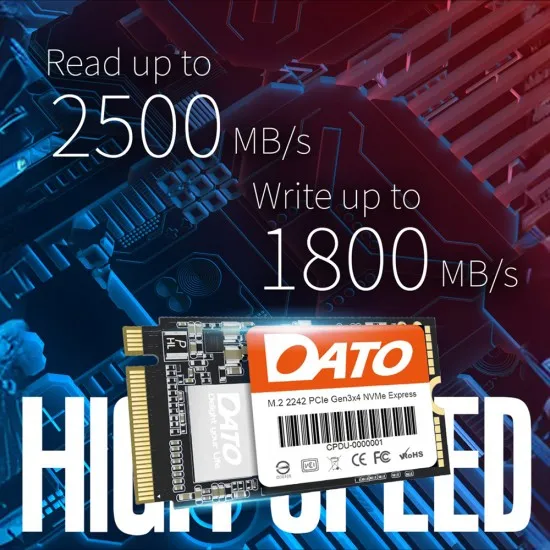 Hard SSD Intern PCIe Gen3x4 1TB, 2500MB/s - Dato DP342 (DP342SSD-1TB) - Black Hard SSD Intern PCIe Gen3x4 1TB, 2500MB/s - Dato DP342 (DP342SSD-1TB) - Black