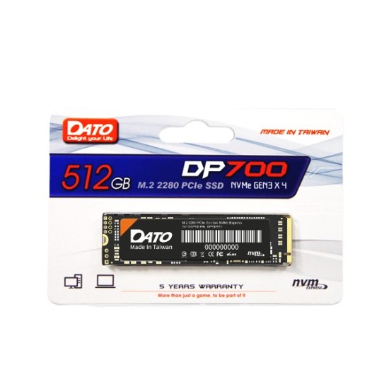Hard SSD Intern PCIe Gen3x4 2TB, 2500MB/s - Dato DP700 (DP700SSD-2TB) - Black
