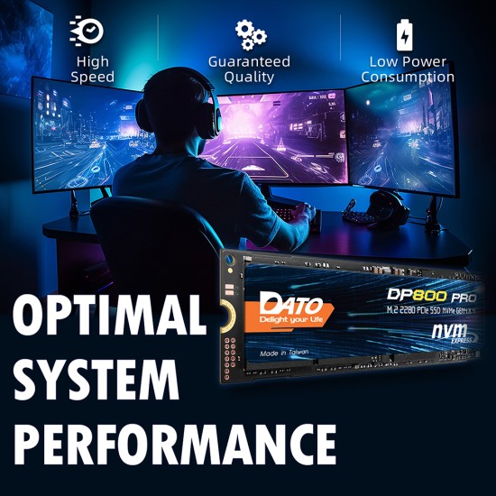 Hard SSD Intern PCIe Gen4x4 512GB, 5100MB/s - Dato DP800 PRO (DP800PSSD-512GB) - Black Hard SSD Intern PCIe Gen4x4 512GB, 5100MB/s - Dato DP800 PRO (DP800PSSD-512GB) - Black