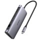 Hub 3xUSB, tip C PD100W, VGA, HDMI, RJ45, SD, TF - Ugreen (40873) - Gray