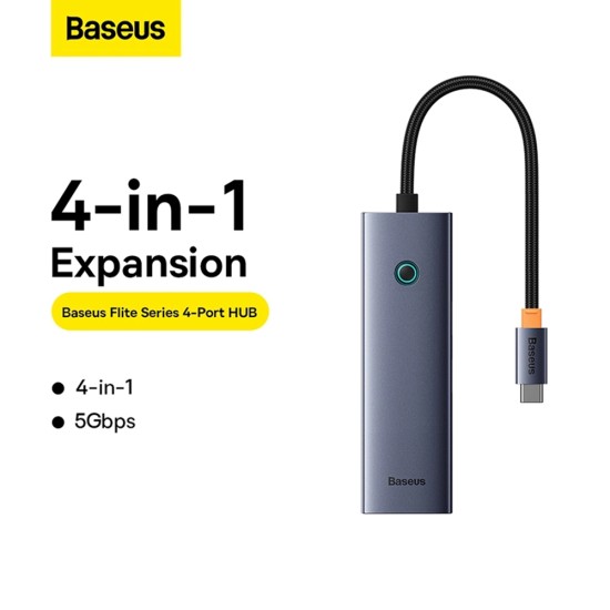 Hub Type-C la 4x USB3.0 - Baseus (B0005280A813-03) - Space Grey