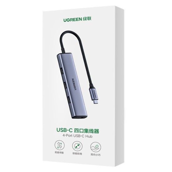 Hub Type-C la 4xUSB 3.0, 5Gbps - Ugreen (20841) - Gray