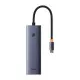 Hub Type-C la HDMI, 2x USB, Type-C, RJ45, SD, TF - Baseus UltraJoy (B00052805813-00) - Space Grey Hub Type-C la HDMI, 2x USB, Type-C, RJ45, SD, TF - Baseus UltraJoy (B00052805813-00) - Space Grey
