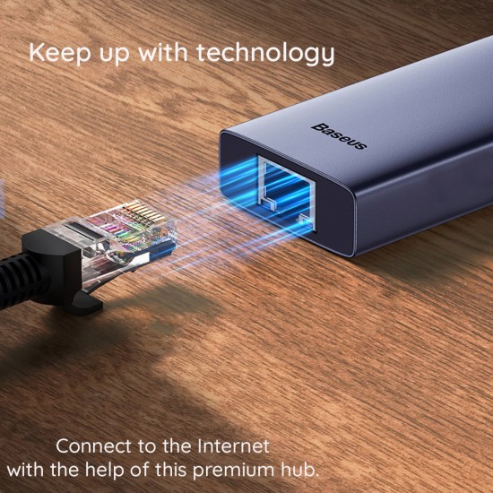 Hub Type-C la HDMI, 2x USB, Type-C, RJ45, SD, TF - Baseus UltraJoy (B00052805813-00) - Space Grey