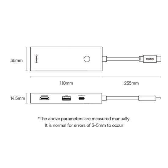 Hub Type-C la HDMI, VGA, 4xUSB, Type-C, 4K@60Hz - Baseus UltraJoy (B00052803811-01) - Space Grey