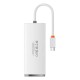 Hub Type-C to 4x USB 3.0, Type-C, 0.25m - Baseus Lite Series (WKQX030302) - White