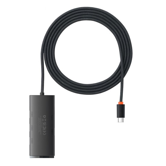 Hub Type-C to 4xUSB 3.0, Type-C - Baseus AirJoy Series (WKQX030501) - Black