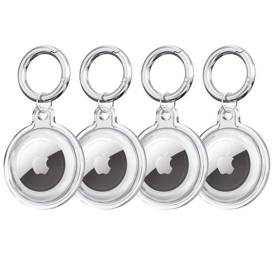 Husa Apple AirTag (set 4) - Techsuit Holder Silicone (CT15) - Clear