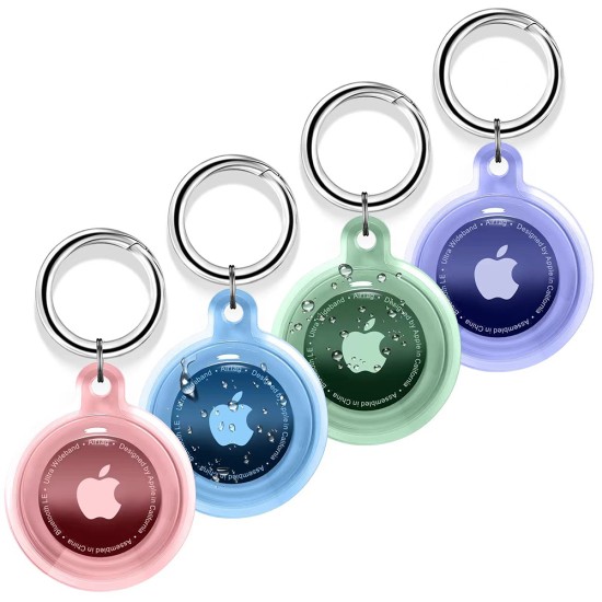 Husa Apple AirTag (set 4) - Techsuit Holder Silicone (CT15) - Clear