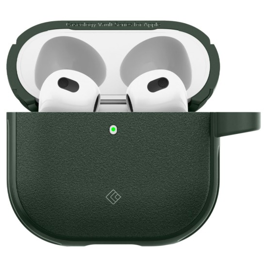 Husa cu Holder Metalic pentru Apple AirPods 4 Spigen Caseology Vault - Midnight Green