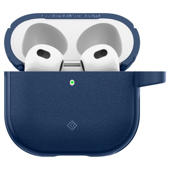 Husa cu Holder Metalic pentru Apple AirPods 4 Spigen Caseology Vault - Navy Blue