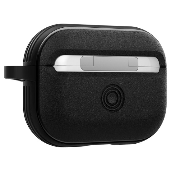 Husa cu Holder Metalic pentru Apple AirPods Pro 1 / 2 Spigen Caseology Vault - Matte Black