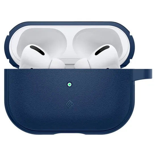Husa cu Holder Metalic pentru Apple AirPods Pro 1 / 2 Spigen Caseology Vault - Navy Blue Husa cu Holder Metalic pentru Apple AirPods Pro 1 / 2 Spigen Caseology Vault - Navy Blue