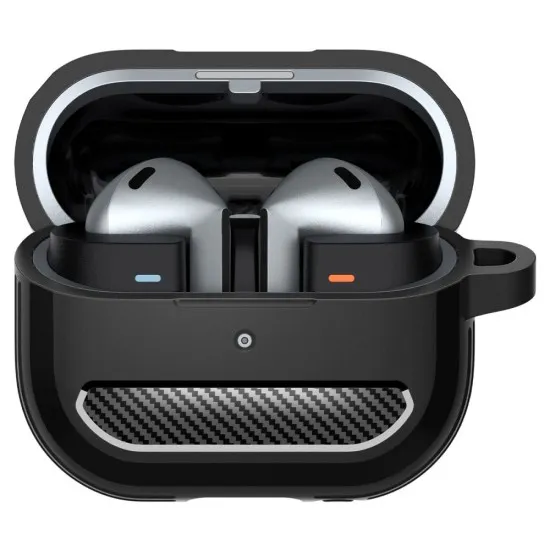 Husa cu Holder Metalic pentru Samsung Galaxy Buds 3 / 3 Pro Spigen Rugged Armor - Black Husa cu Holder Metalic pentru Samsung Galaxy Buds 3 / 3 Pro Spigen Rugged Armor - Black