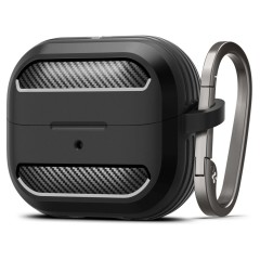 Husa cu Holder Metalic pentru Samsung Galaxy Buds 3 / 3 Pro Spigen Rugged Armor - Black Husa cu Holder Metalic pentru Samsung Galaxy Buds 3 / 3 Pro Spigen Rugged Armor - Black