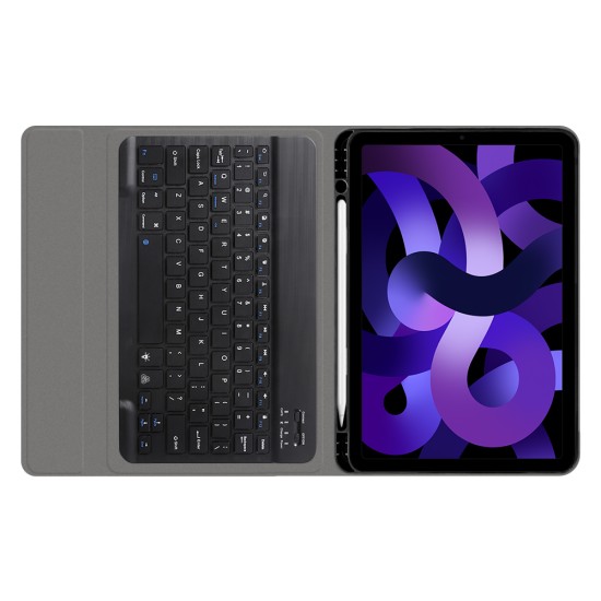 Husa cu Tastatura pentru iPad Air 4 (2020)/Air 5 (2022)/Air 11 (2024) - Techsuit CozyTab Case - Black