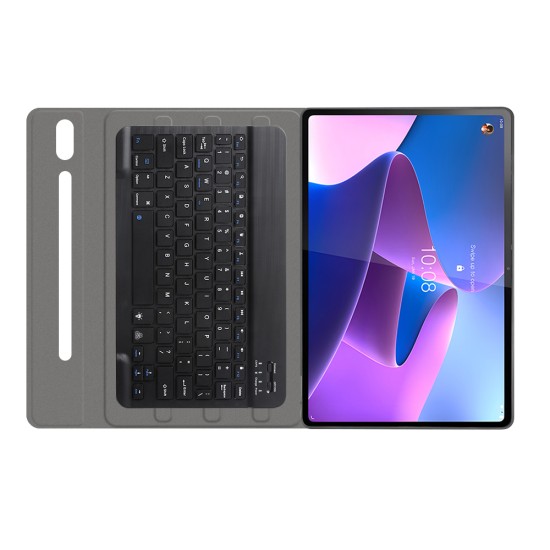 Husa cu Tastatura pentru Lenovo Tab P12 Pro - Techsuit CozyTab Case - Black