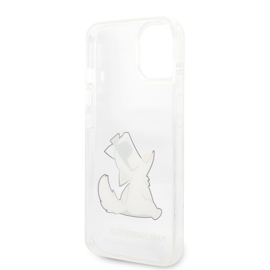 Husa iPhone 14 Plus / iPhone 15 Plus - Karl Lagerfeld Hardcase Transparent (KLHCP14MCFNRC) - Choupette Fun