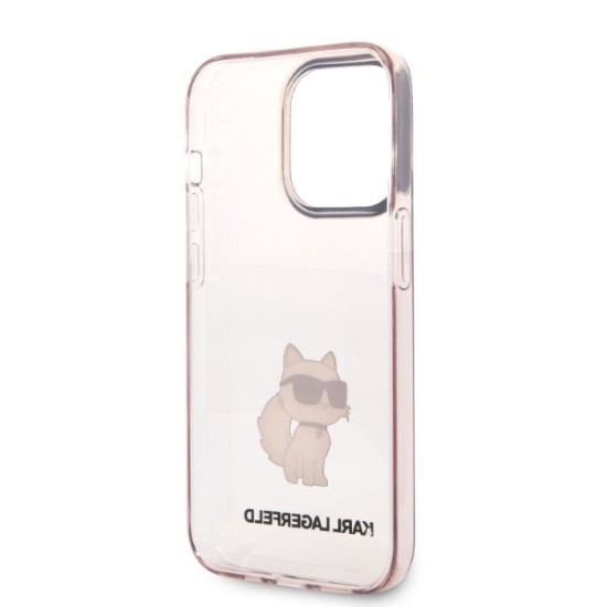 Husa iPhone 14 Pro - Karl Lagerfeld Hardcase (KLHCP14LHNCHTCP) - Pink Ikonik Choupette