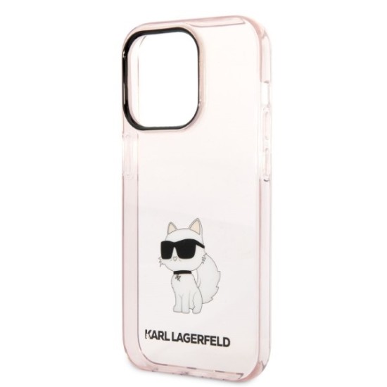 Husa iPhone 14 Pro - Karl Lagerfeld Hardcase (KLHCP14LHNCHTCP) - Pink Ikonik Choupette