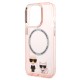 Husa iPhone 14 Pro - Karl Lagerfeld Hardcase MagSafe (KLHMP14LHKCP) - Pink Karl & Choupette Aluminium