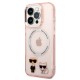 Husa iPhone 14 Pro - Karl Lagerfeld Hardcase MagSafe (KLHMP14LHKCP) - Pink Karl & Choupette Aluminium