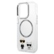 Husa iPhone 14 Pro - Karl Lagerfeld Hardcase MagSafe (KLHMP14LHKCT) - Transparent Karl & Choupette Aluminium