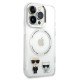 Husa iPhone 14 Pro - Karl Lagerfeld Hardcase MagSafe (KLHMP14LHKCT) - Transparent Karl & Choupette Aluminium