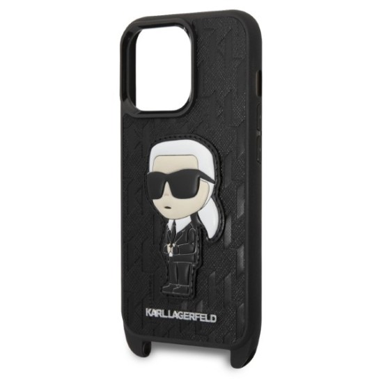 Husa iPhone 14 Pro - Karl Lagerfeld Hardcase Monogram (KLHCP14LSTKMK) - Ikonik Patch