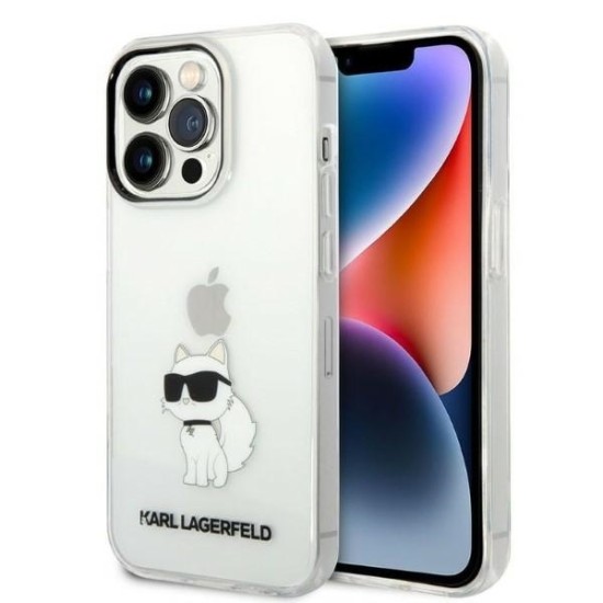 Husa iPhone 14 Pro - Karl Lagerfeld Hardcase Transparent (KLHCP14LHNCHTCT) - Ikonik Choupette