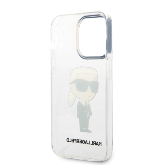 Husa iPhone 14 Pro - Karl Lagerfeld Hardcase Transparent (KLHCP14LHNIKTCT) - Ikonik Karl Lagerfeld