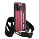 Husa iPhone 14 Pro - Karl Lagerfeld Hardcase with Strap (KLHCP14LSTSTP) - Pink Color Stripes