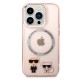 Husa iPhone 14 Pro Max - Karl Lagerfeld Hardcase MagSafe (KLHMP14XHKCP) - Pink Karl & Choupette Aluminium