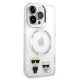 Husa iPhone 14 Pro Max - Karl Lagerfeld Hardcase MagSafe (KLHMP14XHKCT) - Transparent Karl & Choupette Aluminium