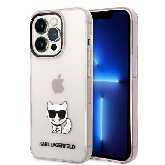 Husa iPhone 14 Pro Max - Karl Lagerfeld Hardcase Transparent (KLHCP14XCTTRI) - Choupette Body