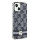 Husa iPhone 15 - DKNY IML Checkered Mono Pattern & Printed Stripes MagSafe (DKHMP15SHCPTSK) - Black