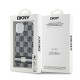 Husa iPhone 15 - DKNY IML Checkered Mono Pattern & Printed Stripes MagSafe (DKHMP15SHCPTSK) - Black