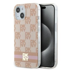 Husa iPhone 15 - DKNY IML Checkered Mono Pattern & Printed Stripes MagSafe (DKHMP15SHCPTSP) - Pink Husa iPhone 15 - DKNY IML Checkered Mono Pattern & Printed Stripes MagSafe (DKHMP15SHCPTSP) - Pink