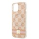 Husa iPhone 15 - DKNY IML Checkered Mono Pattern & Printed Stripes MagSafe (DKHMP15SHCPTSP) - Pink